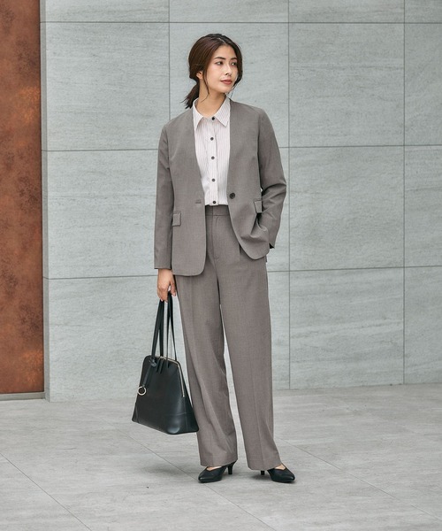 GLOBAL WORK（グローバルワーク）の「365日マイスタイルシャツ/571317（シャツ/ブラウス・レディース・ブルー/オフホワイト/その他/ライトブルー/スカイブルー/サックスブルー/ライトベージュ/イエロー/ブルー系その他/ブラウン系その他/ピンク系その他/グレー・MEDIUM/LARGE/SMALL）」の18枚目の写真