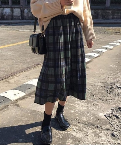 cammie(キャミー)の「チェックミモレ丈Aラインスカート(スカート・レディース・グレー/イエロー/グリーン・F)」の10枚目の写真