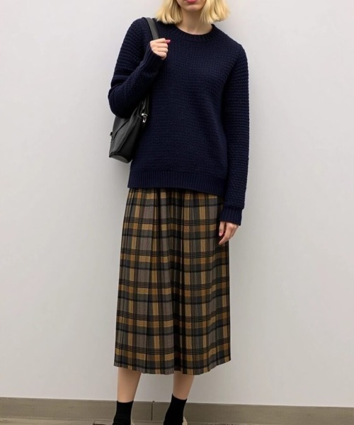cammie(キャミー)の「チェックミモレ丈Aラインスカート(スカート・レディース・グレー/イエロー/グリーン・F)」の13枚目の写真