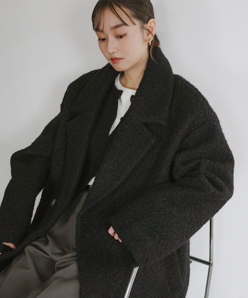 サスティナブル ボアチェスターコート 【特典5つ】ザズーの霜降りチェスターコート【入手困難】