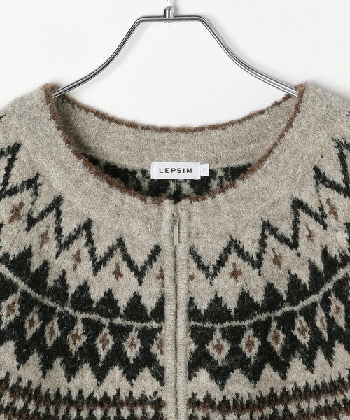 LEPSIM（レプシィム）の「5ゲージノルディック柄カーディガン　598100（カーディガン/ボレロ・レディース・オフホワイト/ベージュ・FREE）」の4枚目の写真