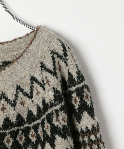 LEPSIM（レプシィム）の「5ゲージノルディック柄カーディガン　598100（カーディガン/ボレロ・レディース・オフホワイト/ベージュ・FREE）」の5枚目の写真