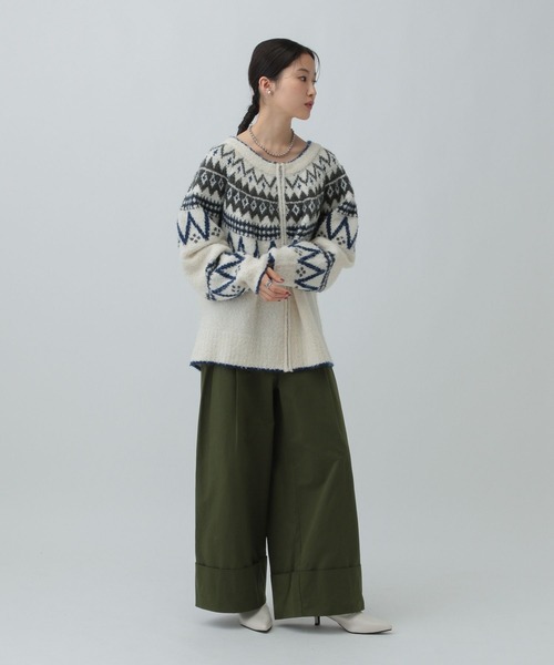 LEPSIM（レプシィム）の「5ゲージノルディック柄カーディガン　598100（カーディガン/ボレロ・レディース・オフホワイト/ベージュ・FREE）」の14枚目の写真