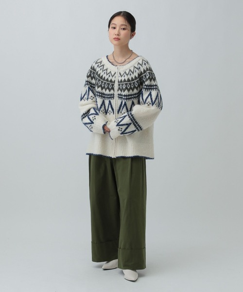 LEPSIM（レプシィム）の「5ゲージノルディック柄カーディガン　598100（カーディガン/ボレロ・レディース・オフホワイト/ベージュ・FREE）」の16枚目の写真