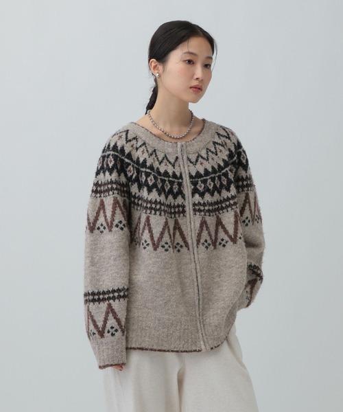 LEPSIM（レプシィム）の「5ゲージノルディック柄カーディガン　598100（カーディガン/ボレロ・レディース・オフホワイト/ベージュ・FREE）」の18枚目の写真