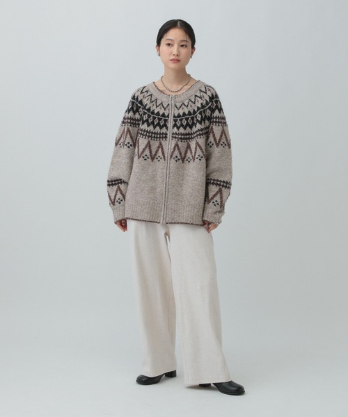 LEPSIM（レプシィム）の「5ゲージノルディック柄カーディガン　598100（カーディガン/ボレロ・レディース・オフホワイト/ベージュ・FREE）」の20枚目の写真