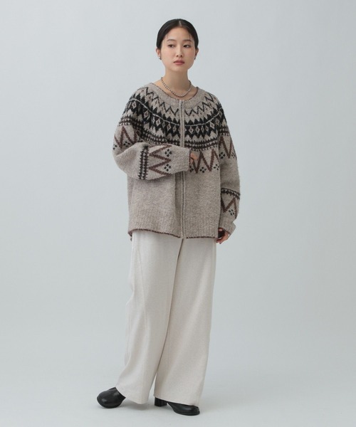 LEPSIM（レプシィム）の「5ゲージノルディック柄カーディガン　598100（カーディガン/ボレロ・レディース・オフホワイト/ベージュ・FREE）」の21枚目の写真