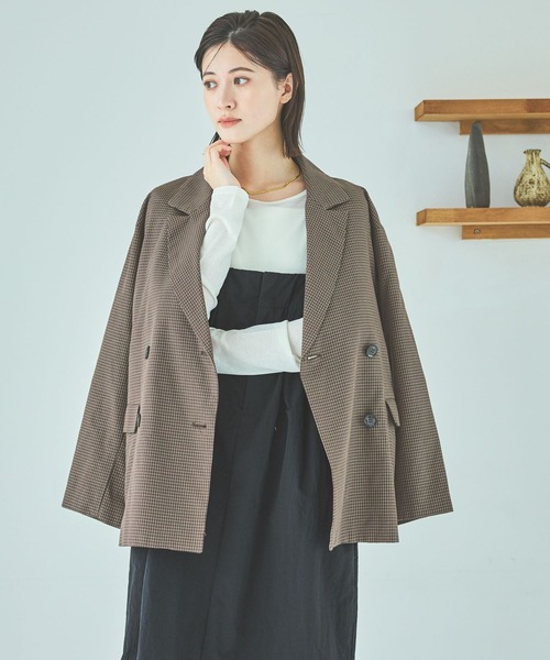 セール】チェックダブルジャケット / 592862（テーラードジャケット