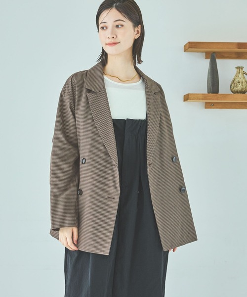LAKOLE（ラコレ）の「チェックダブルジャケット / 592862（テーラードジャケット・レディース・ブラック/ブラウン/ベージュ・FREE）」の20枚目の写真