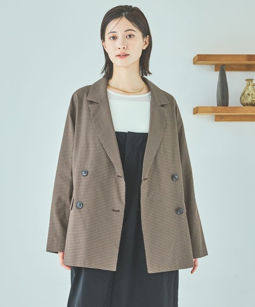 セール】チェックダブルジャケット / 592862（テーラードジャケット
