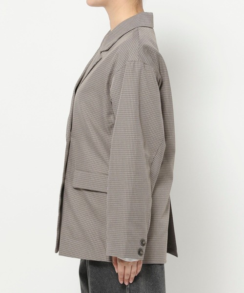 LAKOLE（ラコレ）の「チェックダブルジャケット / 592862（テーラードジャケット・レディース・ブラック/ブラウン/ベージュ・FREE）」の6枚目の写真