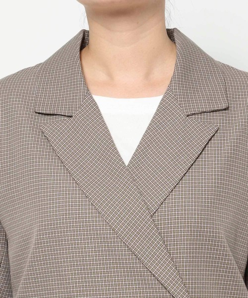 LAKOLE（ラコレ）の「チェックダブルジャケット / 592862（テーラードジャケット・レディース・ブラック/ブラウン/ベージュ・FREE）」の8枚目の写真