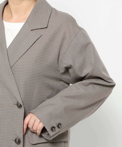 LAKOLE（ラコレ）の「チェックダブルジャケット / 592862（テーラードジャケット・レディース・ブラック/ブラウン/ベージュ・FREE）」の9枚目の写真