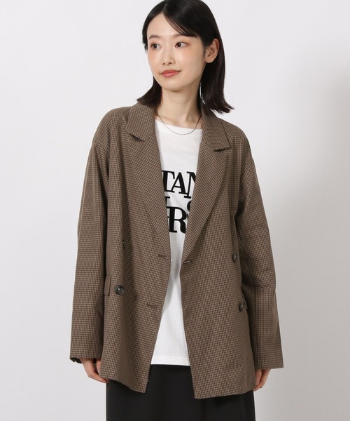 セール】チェックダブルジャケット / 592862（テーラードジャケット