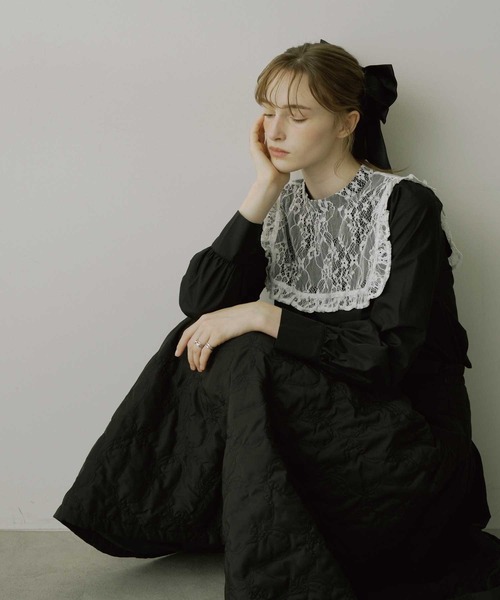 VIOLETTA（ヴィオレッタ）の「【HEIREN】リボンキルティングフレアスカート（スカート・レディース・ブラック/アイボリー・M/S）」の16枚目の写真