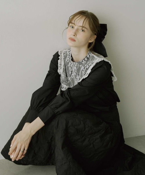 VIOLETTA（ヴィオレッタ）の「【HEIREN】リボンキルティングフレアスカート（スカート・レディース・ブラック/アイボリー・M/S）」の17枚目の写真