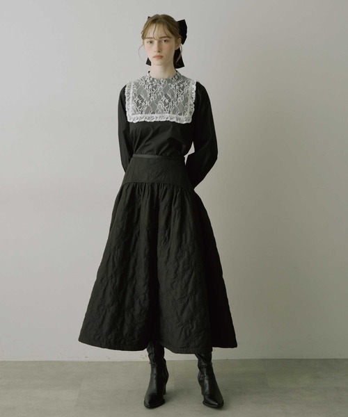 VIOLETTA（ヴィオレッタ）の「【HEIREN】リボンキルティングフレアスカート（スカート・レディース・ブラック/アイボリー・M/S）」の18枚目の写真