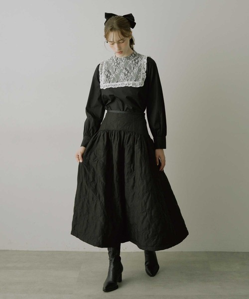 VIOLETTA（ヴィオレッタ）の「【HEIREN】リボンキルティングフレアスカート（スカート・レディース・ブラック/アイボリー・M/S）」の20枚目の写真