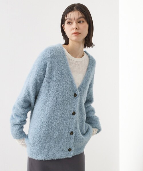 THE SHOP TK （ザ ショップ ティーケー ）の「【ふわふわあったか】フェザーカーディガン（カーディガン/ボレロ・レディース・アイボリー/ブルー/スミクロ/オレンジ・12/13）」の3枚目の写真