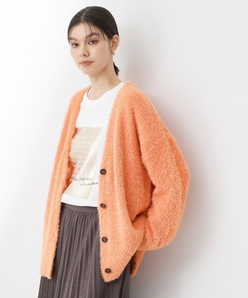 THE SHOP TK （ザ ショップ ティーケー ）の「【ふわふわあったか】フェザーカーディガン（カーディガン/ボレロ・レディース・アイボリー/ブルー/スミクロ/オレンジ・12/13）」の9枚目の写真
