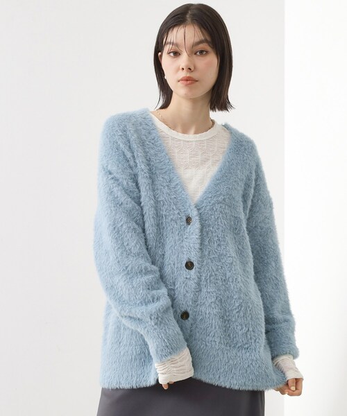 THE SHOP TK （ザ ショップ ティーケー ）の「【ふわふわあったか】フェザーカーディガン（カーディガン/ボレロ・レディース・アイボリー/ブルー/スミクロ/オレンジ・12/13）」の13枚目の写真