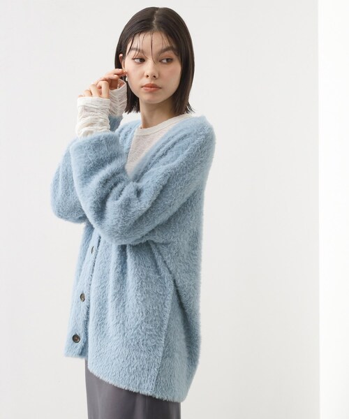 THE SHOP TK （ザ ショップ ティーケー ）の「【ふわふわあったか】フェザーカーディガン（カーディガン/ボレロ・レディース・アイボリー/ブルー/スミクロ/オレンジ・12/13）」の14枚目の写真