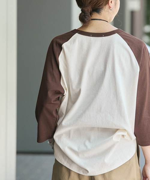 JOURNAL STANDARD（ジャーナルスタンダード）の「【一部店舗＋WEB限定】MICKEY /  JSラグランTEE（Tシャツ/カットソー・レディース・アイボリー/ブラウン・FREE）」の7枚目の写真