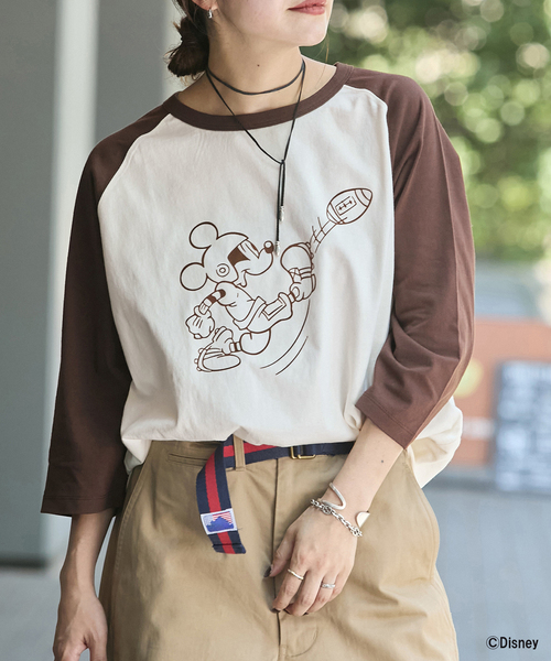 JOURNAL STANDARD（ジャーナルスタンダード）の「【一部店舗＋WEB限定】MICKEY /  JSラグランTEE（Tシャツ/カットソー・レディース・アイボリー/ブラウン・FREE）」の10枚目の写真