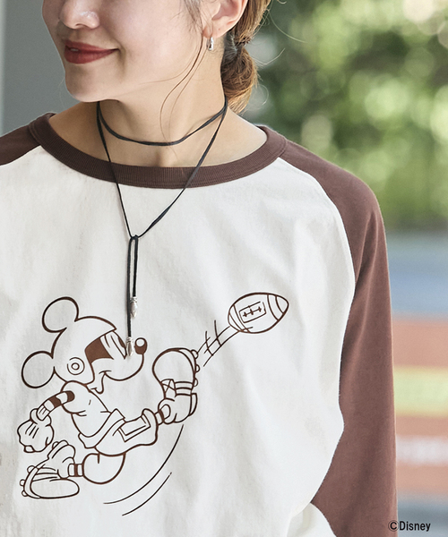 JOURNAL STANDARD（ジャーナルスタンダード）の「【一部店舗＋WEB限定】MICKEY /  JSラグランTEE（Tシャツ/カットソー・レディース・アイボリー/ブラウン・FREE）」の11枚目の写真