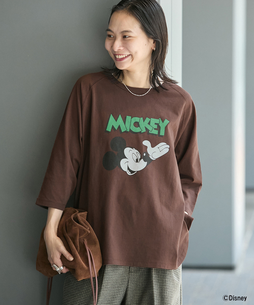 JOURNAL STANDARD（ジャーナルスタンダード）の「【一部店舗＋WEB限定】MICKEY /  JSラグランTEE（Tシャツ/カットソー・レディース・アイボリー/ブラウン・FREE）」の12枚目の写真