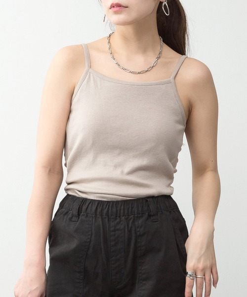 MARAI(マーライ)の「カップ付きコットンキャミソール(キャミソール・レディース・ネイビー/ホワイト/カーキ/ブラック/グレー/チャコールグレー/杢グレー・3L/4L/L/LL/M)」の4枚目の写真
