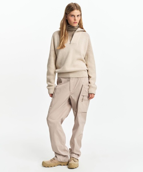 AIGLE（エーグル）の「ウールブレンド ハーフジップニットセーター（ニット/セーター・レディース・オフホワイト/ピンク/ダークネイビー・L/M/XS/S）」の4枚目の写真