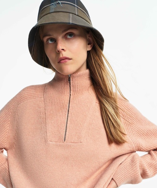 AIGLE（エーグル）の「ウールブレンド ハーフジップニットセーター（ニット/セーター・レディース・オフホワイト/ピンク/ダークネイビー・L/M/XS/S）」の12枚目の写真