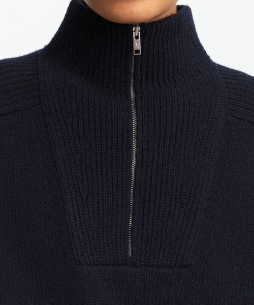 AIGLE（エーグル）の「ウールブレンド ハーフジップニットセーター（ニット/セーター・レディース・オフホワイト/ピンク/ダークネイビー・L/M/XS/S）」の18枚目の写真