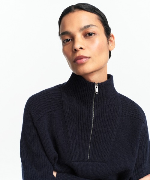 AIGLE（エーグル）の「ウールブレンド ハーフジップニットセーター（ニット/セーター・レディース・オフホワイト/ピンク/ダークネイビー・L/M/XS/S）」の19枚目の写真