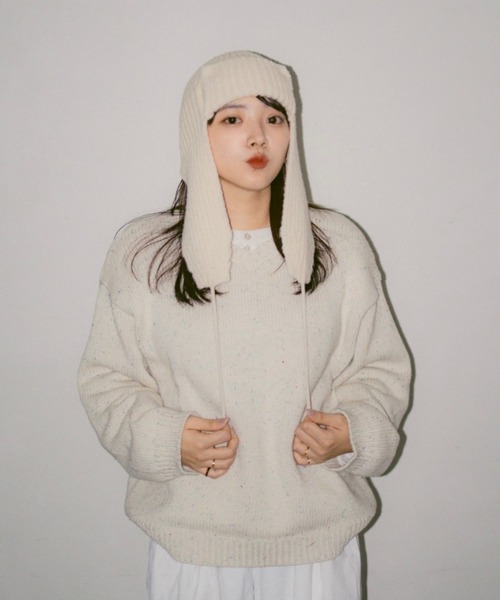 INTER FACTORY（インターファクトリー）の「2/9号室（かおこ&ひろと） - V-neck cotton nep knit / Vネックコットンネップニット（ニット/セーター・メンズ・ネイビー/アイボリー・MEDIUM/LARGE）」の19枚目の写真