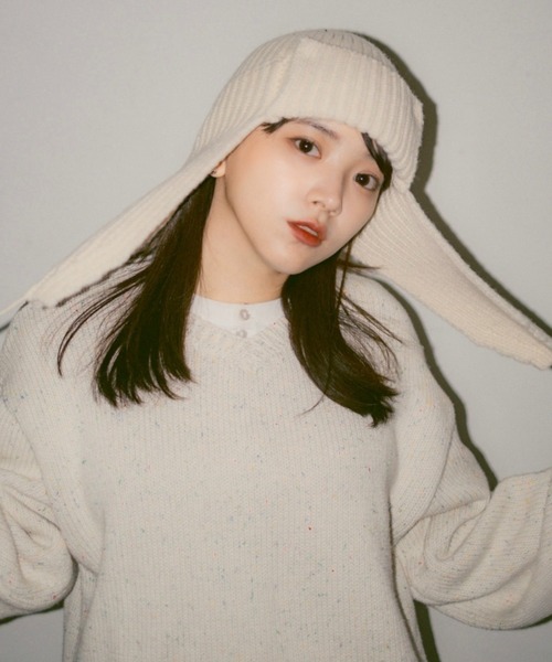 INTER FACTORY（インターファクトリー）の「2/9号室（かおこ&ひろと） - V-neck cotton nep knit / Vネックコットンネップニット（ニット/セーター・メンズ・ネイビー/アイボリー・MEDIUM/LARGE）」の18枚目の写真