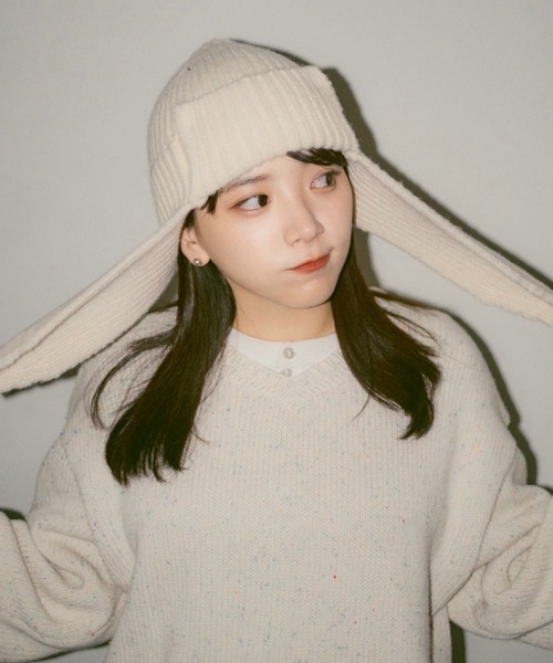 INTER FACTORY（インターファクトリー）の「2/9号室（かおこ&ひろと） - V-neck cotton nep knit / Vネックコットンネップニット（ニット/セーター・メンズ・ネイビー/アイボリー・MEDIUM/LARGE）」の17枚目の写真