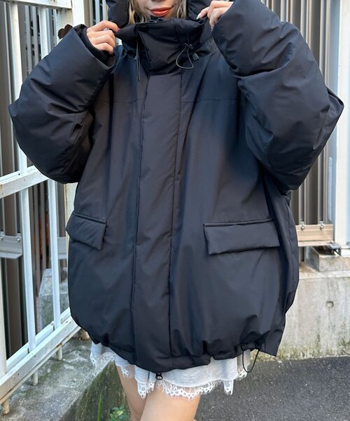 CIAOPANIC（チャオパニック）の「中綿フードハッピージャケット（ブルゾン・レディース・ブルー/カーキ/グレー/ブラック/チャコールグレー・MEDIUM/LARGE）」の7枚目の写真