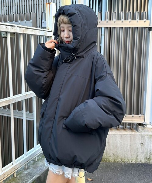 CIAOPANIC（チャオパニック）の「中綿フードハッピージャケット（ブルゾン・レディース・ブルー/カーキ/グレー/ブラック/チャコールグレー・MEDIUM/LARGE）」の9枚目の写真