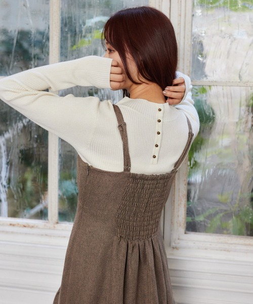 mysty woman(ミスティウーマン)の「2WAYシルク混リブニット 587461(ニット/セーター・レディース・パープル/アイボリー/ブラック・FREE)」の1枚目の写真