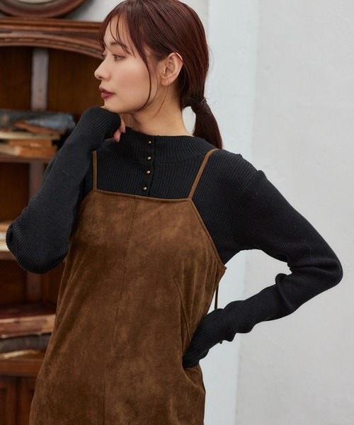 mysty woman(ミスティウーマン)の「2WAYシルク混リブニット 587461(ニット/セーター・レディース・パープル/アイボリー/ブラック・FREE)」の2枚目の写真