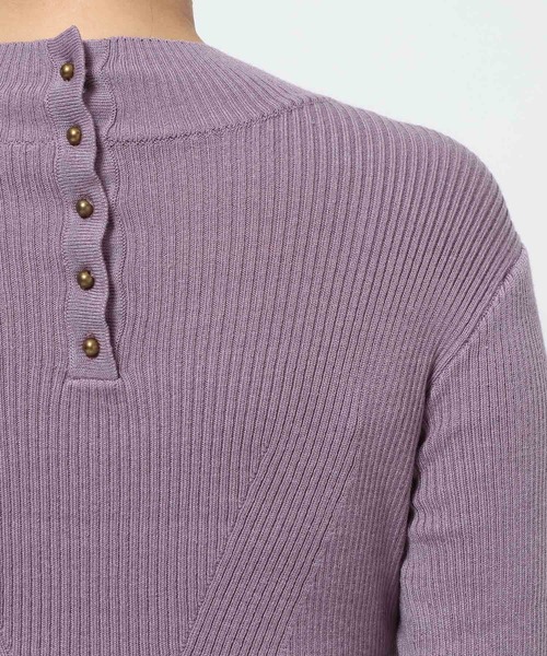mysty woman(ミスティウーマン)の「2WAYシルク混リブニット 587461(ニット/セーター・レディース・パープル/アイボリー/ブラック・FREE)」の10枚目の写真
