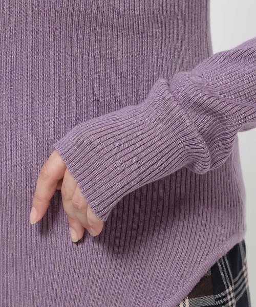 mysty woman(ミスティウーマン)の「2WAYシルク混リブニット 587461(ニット/セーター・レディース・パープル/アイボリー/ブラック・FREE)」の12枚目の写真