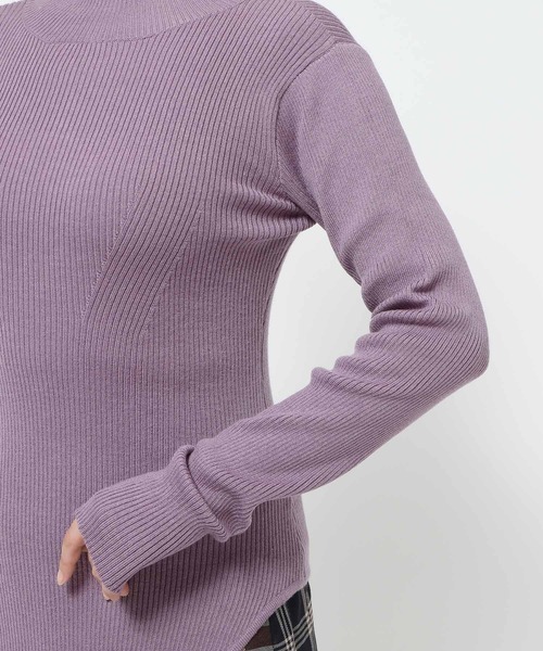 mysty woman(ミスティウーマン)の「2WAYシルク混リブニット 587461(ニット/セーター・レディース・パープル/アイボリー/ブラック・FREE)」の13枚目の写真