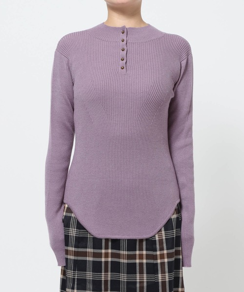 mysty woman(ミスティウーマン)の「2WAYシルク混リブニット 587461(ニット/セーター・レディース・パープル/アイボリー/ブラック・FREE)」の16枚目の写真