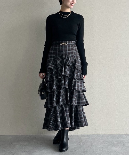 mysty woman(ミスティウーマン)の「2WAYシルク混リブニット 587461(ニット/セーター・レディース・パープル/アイボリー/ブラック・FREE)」の22枚目の写真