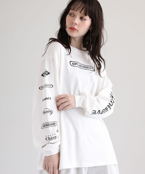 Sugar spoon（シュガースプーン）の「・SUGAR SPOON スポーツロゴptロンTEE（Tシャツ/カットソー・レディース・ライトグレー/オフホワイト/ブラック・FREE）」の2枚目の写真