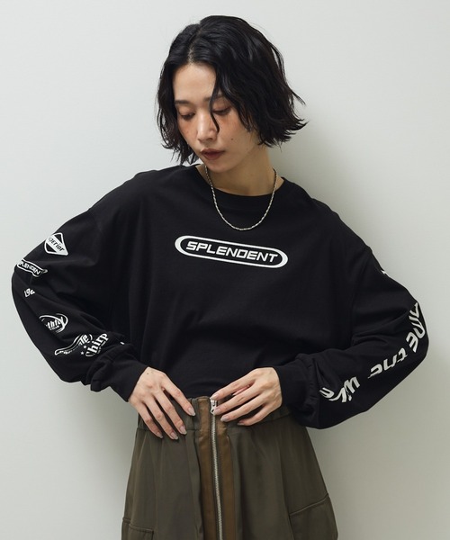 Sugar spoon（シュガースプーン）の「・SUGAR SPOON スポーツロゴptロンTEE（Tシャツ/カットソー・レディース・ライトグレー/オフホワイト/ブラック・FREE）」の3枚目の写真