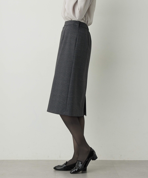 A/C DESIGN BY ALPHA CUBIC(エーシーデザインバイアルファキュービック)の「【アルファブリック】ストレッチタイトスカート【ウエストゴム】(スカート・レディース・ネイビー/ブラック/ライトグレー・64/67/70/61)」の5枚目の写真